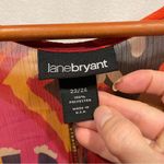 Lane Bryant Beautiful tropical aztec sheer handkerchief hem bling collar sheer top Photo 6