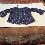 PaperMoon  Stitch Fix Womens Size Small Navy Blue Larie Crew Neck Blouse Bell NEW Photo 5
