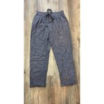 ZARA Women's Blue Linen Blend Paperbag Waist Tie Cropped Pants Size M Photo 2