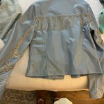 Blue Leather Rhinestone Jacket Size M Photo 1