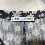 ZARA Daisy Printed Rib Tiered Hem Short Sleeve Dress Black White Size Medium Photo 11