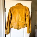 Mauritius Wild 2 RF Leather Moto Jacket Lambskin Sunrise Yellow Medium EUC Photo 10