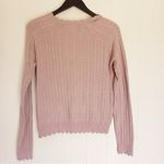 Spiritual Gangster  Hudson Pointelle Crewneck Sweater Rose Pink Wool Blend Medium Photo 2