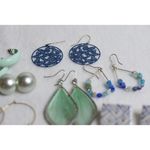Teals The Deal 8pr Vintage/Now Teal/Blue/Green Dangle Drop Hook/Post Earrings Blue Photo 3