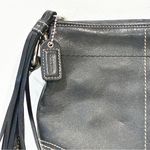 Coach Black Leather Soho Swingpack Crossbody Bag White Stitching Rounded Photo 1