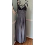 Jenny Yoo  Collection Womens Gray Flowy Strappy Chiffon Gown Size 2 Prom Photo 3