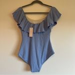 Eberjay NWT Eberjey So Solid Margarita 1PC One Piece Ruffle Swimsuit Sz M Photo 3