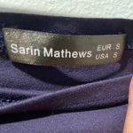 Sarin Mathews 🦉 Navy Blue Cold Shoulder High Low tunic Dress-Small Photo 5