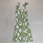 Monteau Los Angeles Chartreuse Green and White Floral Midi Dress - Medium Photo 1