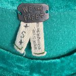 We The Free  Free People Milan Sea Green Velvet Crew  Neck Sweatshirt W-241 Sz S Photo 6
