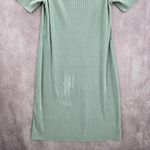 Belle Sky  Green Mint Pleated Cold Short Shoulder Knee Length Boho Dress Large Photo 3