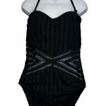 Kenneth Cole Women's  Crochet Detail Halter Black Swimsuit Size XL EUC #6942 Photo 0