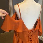 Women’s Orange Chiffon Prom Party Dress Corset Back Spaghetti Straps Size 16W Orange Photo 9