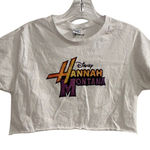 Disney Hannah Montana Cropped T Shirt White Graphic Print Short Sleeve Ladies S Photo 0