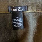 Rue 21 Vintage Y2K XL Olive Green Yellow Contrast Zip Up Mini Skirt Grunge Photo 3