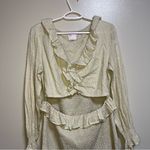 ASOS  Light Green Mini Dress Ruffle Long Sleeve Swiss Dot Boho Spring Cottagecore Photo 4