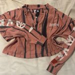 CHNGE  Tie-Dye Cropped Henley Shirt Photo 0