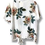 Fantastic Fawn  size large ivory self tie floral
Blouse v-neck button front NWT Photo 7