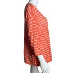 J.Jill Sweater Womens Large Orange White Stripe Linen Blend Lightweight Casual Photo 1