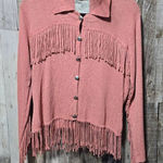 Double D Ranch Coral Fringe Linen Jacket Cowboy Western Luxury Pink Photo 0