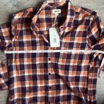 Pact NEW  currant plaid mila flannel organic cotton shirt Photo 7