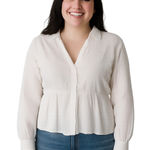 The Fifth Label Women’s Atlas Light Top – Size XL (US 10) – White Peplum Blouse Photo 0