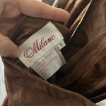 Milano‎ brown Y2K formal prom dress gown. Halter neck hi low appearance floor Photo 7