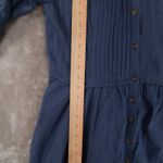 Anthropologie Pilcro Corset Midi Shirt Dress Women's Large Blue Prairie Peasant Photo 6