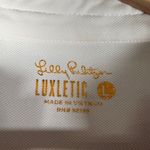 Lilly Pulitzer  Luxletic Frida White Ruffle Collar Short Sleeve UPF Polo Shirt L Photo 2