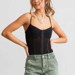 Free People NWOT  Night Rhythm Corset Bodysuit - Black - S Photo 0