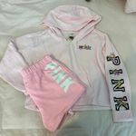 Victoria's Secret Pink  Pink Floral Embroidered Hoodie and shorts Photo 0