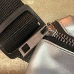 Bebe  silver Fanny Pack ~ Adjustable Waist ~ Faux Leather ~ Nylon NWOT Photo 3