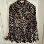 Michael Kors Michael  Leopard Print Silk Top. Medium Photo 0