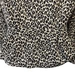 Notations Leopard Print One Button Blazer Jacket Sz PS Peplum Hem Lined Stretch Tan Black Photo 4