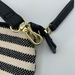 Juicy Couture  Striped Canvas Clutch Shoulder Bag Black White Gold Zip 10x7” Logo Photo 4