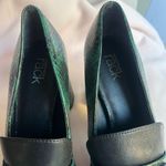 Nordstrom  Black and Green Loafers with Metallic Accents Photo 3