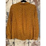 Sharagano  Mustard Yellow Polka Dots long sleeve Blouse, size Medium Photo 4