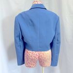 Vintage Y2K Georgiou Studio Blue Cropped Blazer Zipper Jacket Size 10 Office Photo 4