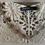 Origami Floral Lace Knit Diamond Tank Top Silver Photo 2