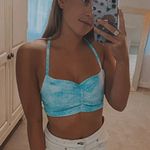 The Vintage Shop Vintage Baby Blue Star Print Tie Back Crop Top  Photo 0