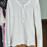 Aerie  Henley Long Sleeve White Photo 0