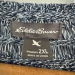 Eddie Bauer  Blue Marled Knit Open Front Cardigan Sweater Size 2XL 3/4 Sleeve Photo 2