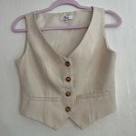 Elegant Cream Crop Top Vest Brown Photo 1
