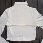 Princess Polly | 90s Y2K Nicola Long Sleeve Ruffled Mock Neckline White Crop Top Photo 4
