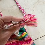 A&B Girls Neon Cotton Pouch Tote Crossbody White Photo 3