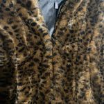 Investments Faux Fur leopard animal print vest women size L Photo 5