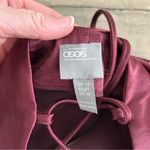 ASOS  Design Cami Maxi Slip Dres in High Shine Satin Burgundy 10 Photo 7