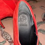 Guess Ondrea Vibrant Red Suede Stiletto Pointed Toe Heeled Ankle Boot 9M Photo 6