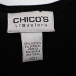 Chicos Travelers Black Tank Top Size 1 Acetate Spandex Sleeveless Basic Photo 2