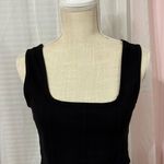 Black square neck mock corset top size small Photo 0